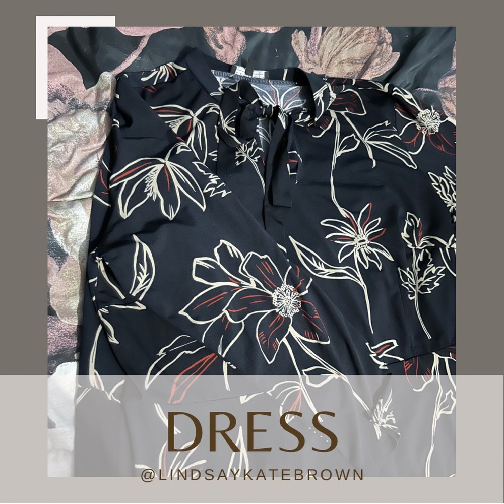 Eloquii Floral navy A-Line Dress